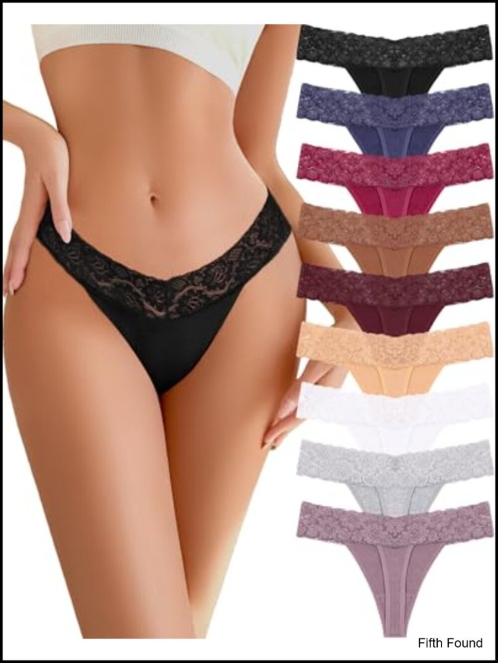 Cotton Lace Thong Panties 9 Pack Women's Seamless Breathable Lingerie